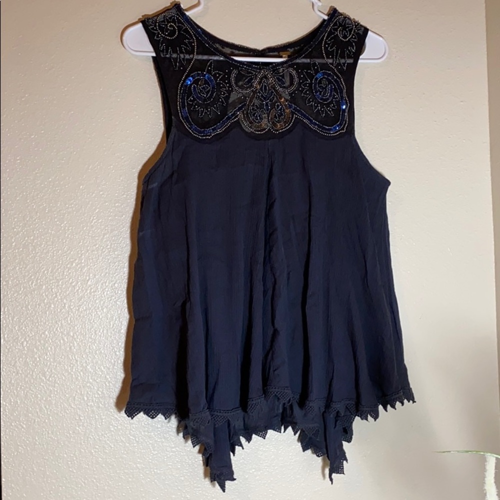 Free People Sequined Blouse